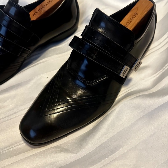 100% Authentic Versace Black Leather Shoes Men's 40.5 EU / US 7.5 - Picture 5 of 8